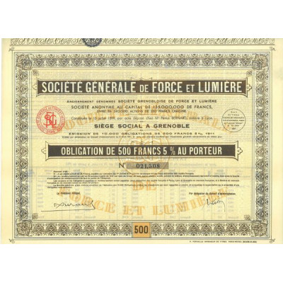 Sté Gale de Force et Lumière (Obl)