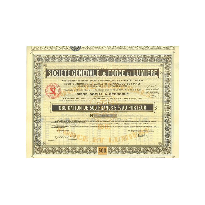 Sté Gale de Force et Lumière (Obl)