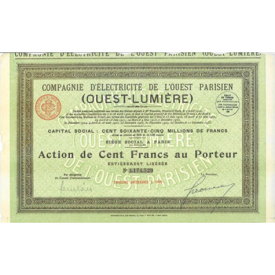 Cie d'Electricité de l'Ouest Parisien (Ouest-Lumière) (Act)