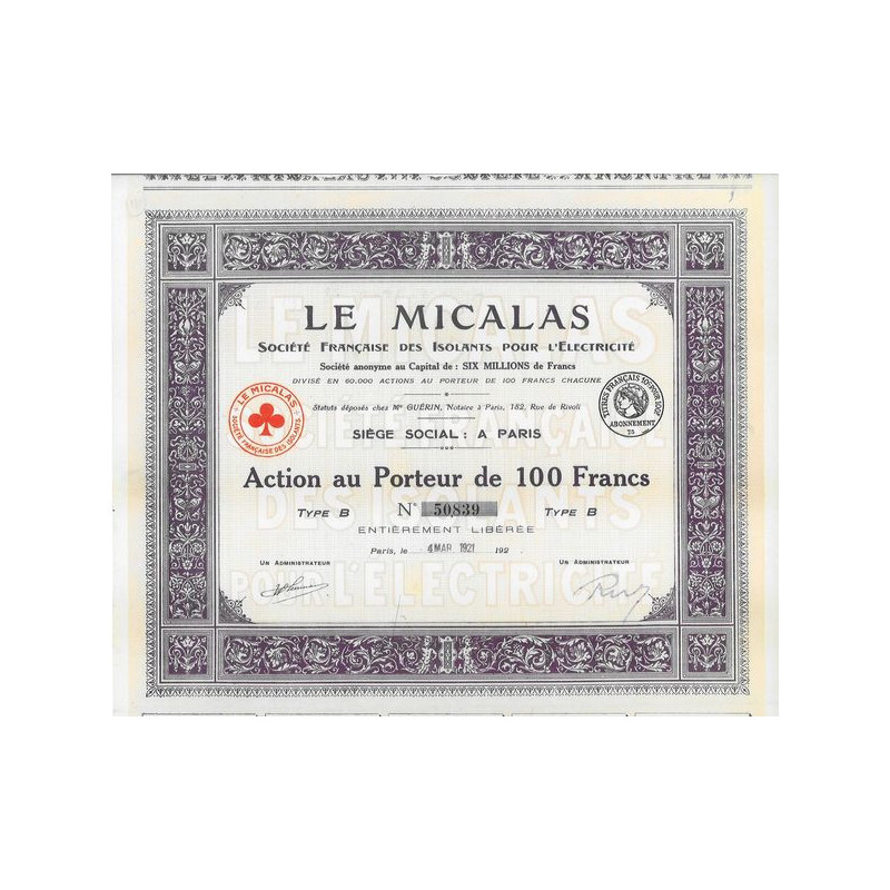 Le Micalas - Sté Française des Isolants pour l'Electricité