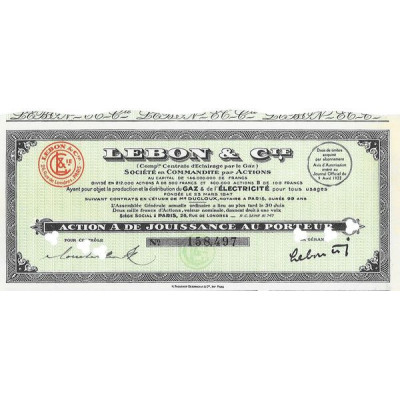 Lebon & Cie (Cie Centrale d'Eclairage par le Gaz)