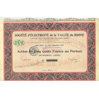 Sté d'Electricité de la Vallée du Rhône