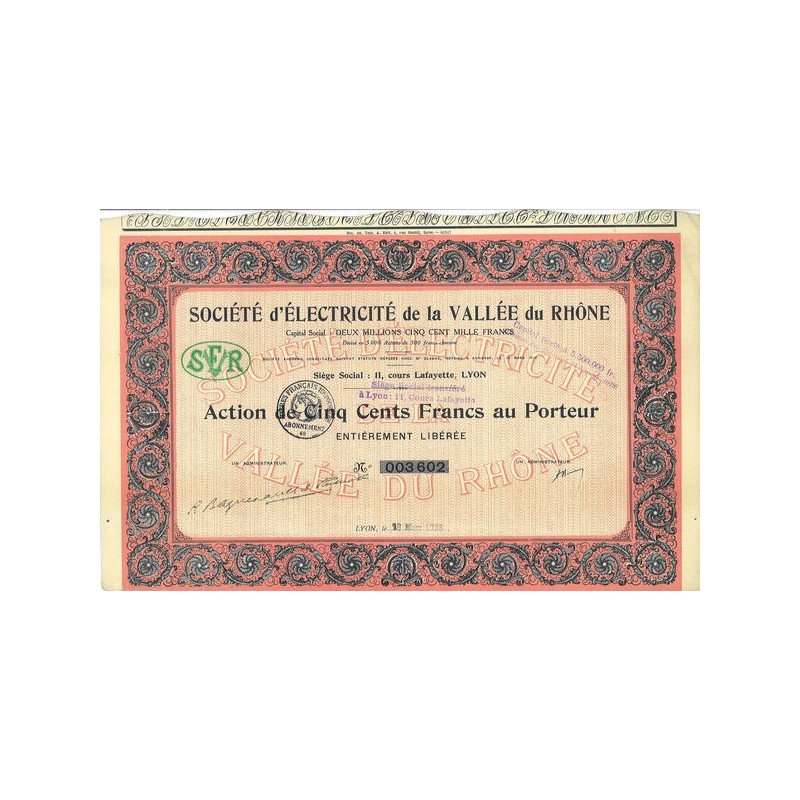 Sté d'Electricité de la Vallée du Rhône