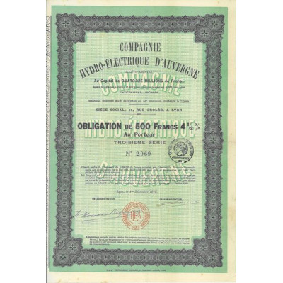 Cie Hydro-Electrique d'Auvergne (Obl)