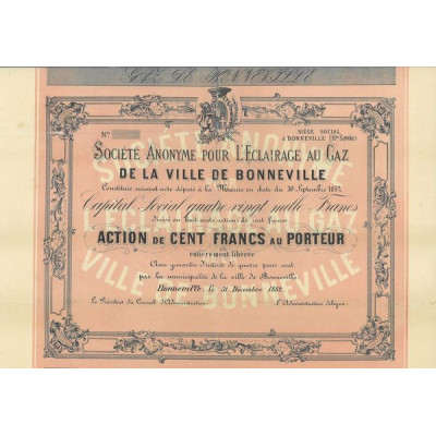 S.A. pour l'Eclairage au Gaz de la ville de Bonneville (blanquette)