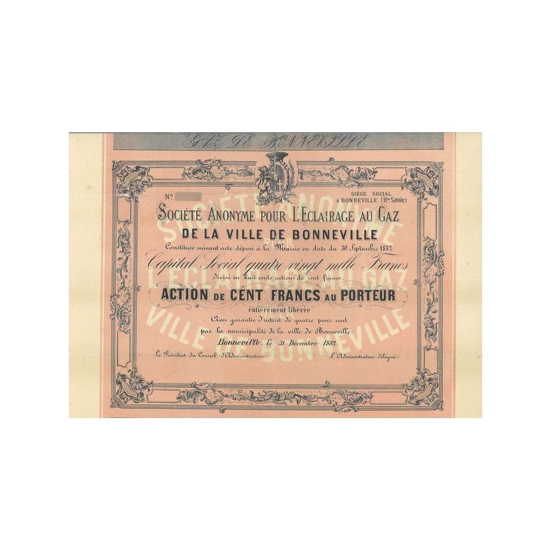 S.A. pour l'Eclairage au Gaz de la ville de Bonneville (blanquette)