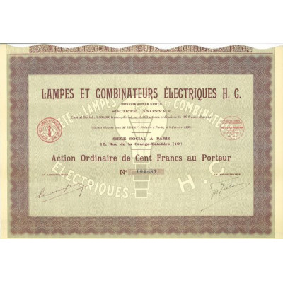 Lampes et Combinateurs Electriques H.C. (Brevets James CONTI)