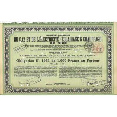 S.A. du Gaz et de l'Electricité (Eclairage & Chauffage) de Nice