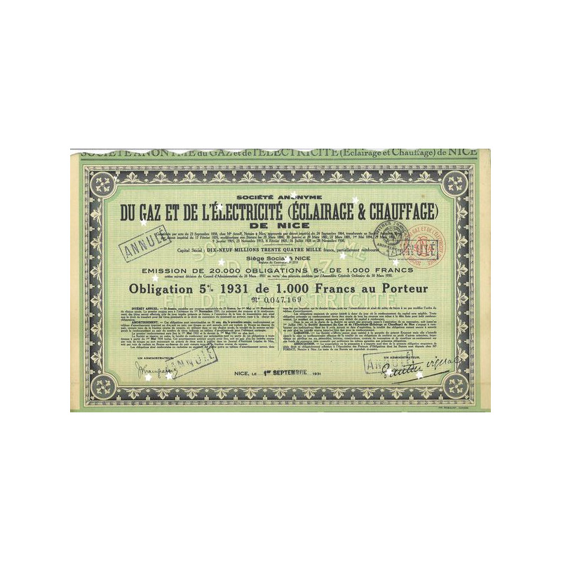 S.A. du Gaz et de l'Electricité (Eclairage & Chauffage) de Nice