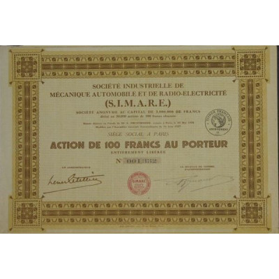 Sté Industrielle de Mécanique Automobile et de Radio-Electricité (S.I.M.A.R.E.)