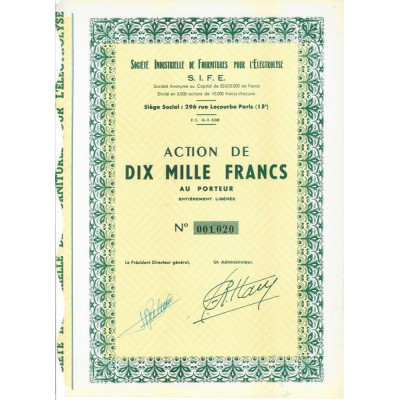 Sté industrielle de Fournitures pour l'Electrolyse S.I.F.E.