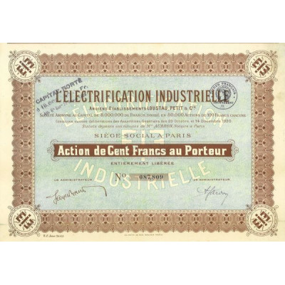 L'Electrification Industrielle (Act 100 F)
