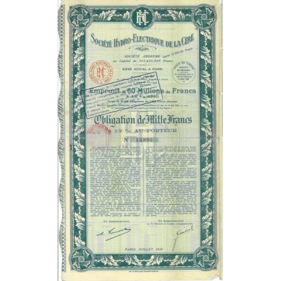 Sté Hydro-Electrique de la Cère (Obl)
