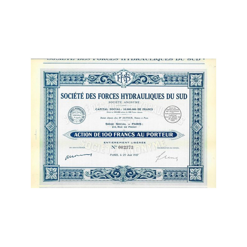 Sté des Forces Hydrauliques du Sud