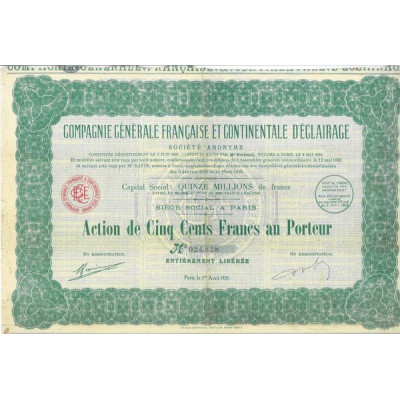 Cie Gale Française et Continentale d'Eclairage