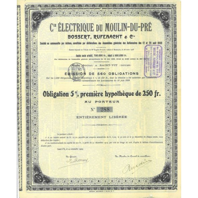 Cie Electrique du Moulin-du-Pré Bossert Rufenacht & Cie