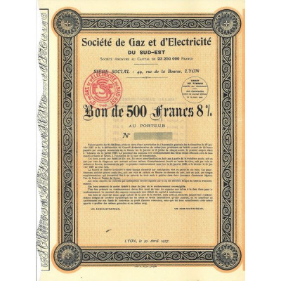 Sté de Gaz et d'Electricité du Sud-Est (blanquette)