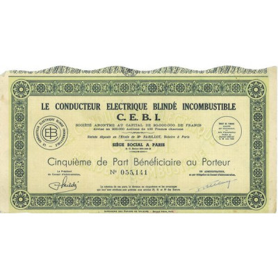 Le Conducteur Electrique Blindé Incombustible C.E.B.I.
