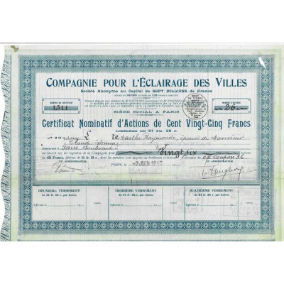Cie pour l'Eclairage des Villes (CN) (Modele 1)