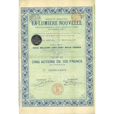 S.A. La Lumière Nouvelle - Carburateur à Air Atmosphérique "La Luciole" - Régulateur à Gaz "l'Econome" - Bec à Incandescence "Ob
