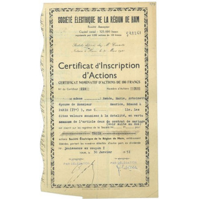 Sté Electrique de la Région de Ham