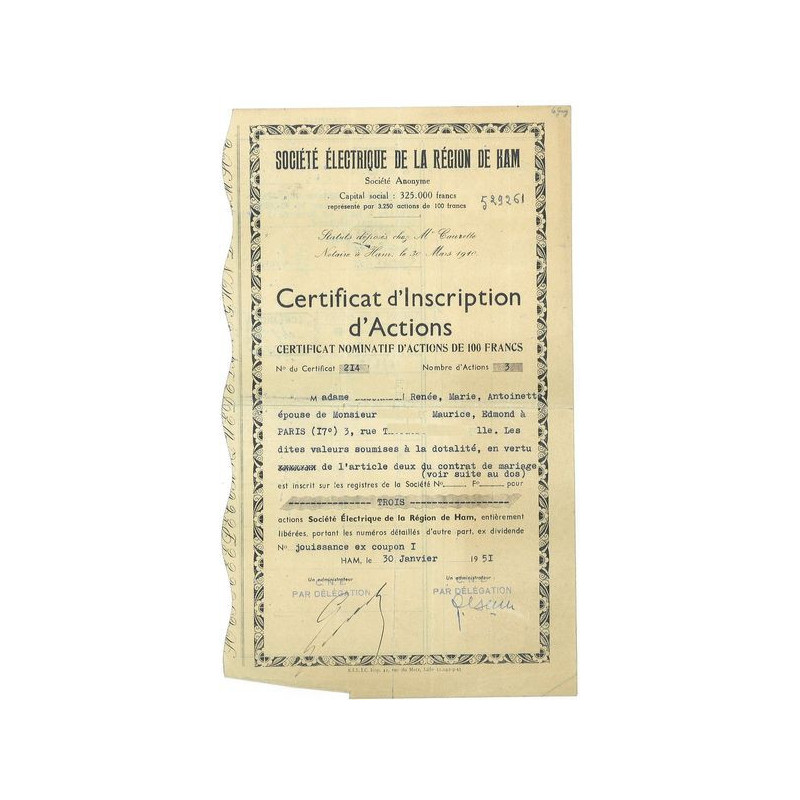 Sté Electrique de la Région de Ham