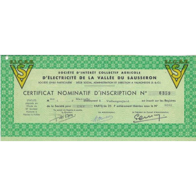 Sté d'Intérêt Collectif Agricole d'Electricité de la Vallée du Sausseron