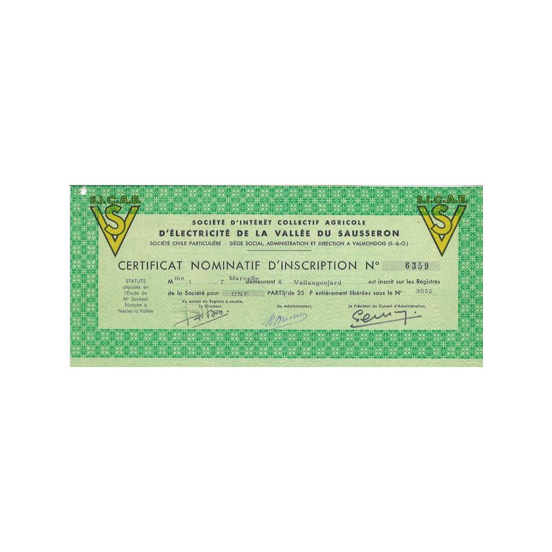 Sté d'Intérêt Collectif Agricole d'Electricité de la Vallée du Sausseron