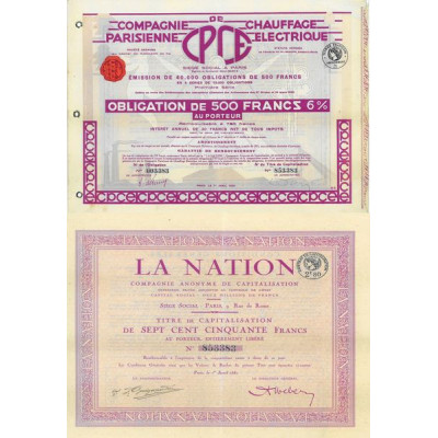Cie Parisienne de Chauffage Electrique + L'Union