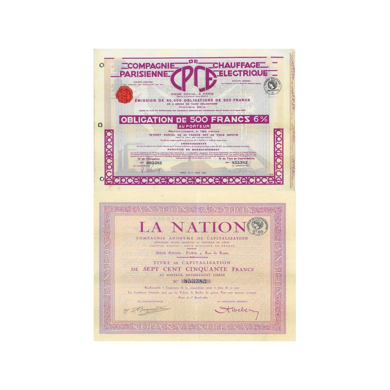 Cie Parisienne de Chauffage Electrique + L'Union