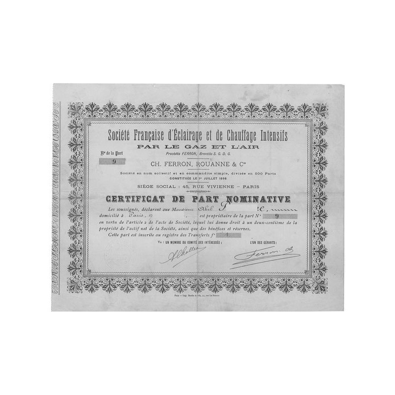 Sté Française d'Eclairage et de Chauffage Intensifs par le Gaz et l'Air