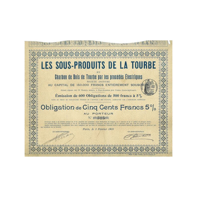 Les Sous-Produits de la Tourbe et Charbon de Bois de Tourbe par les Procédés Electriques