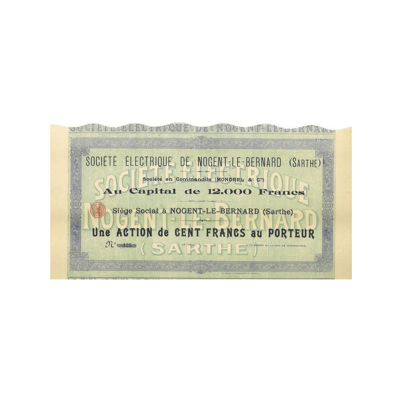 Sté Electrique de Nogent-Le-Bernard (Sté en commandite Mondrel & Cie) (blanquette)