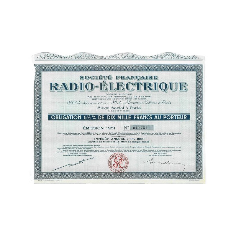 Sté Française Radio-Electrique (Obl)