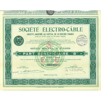 Sté Electro-Câble (PB "B")