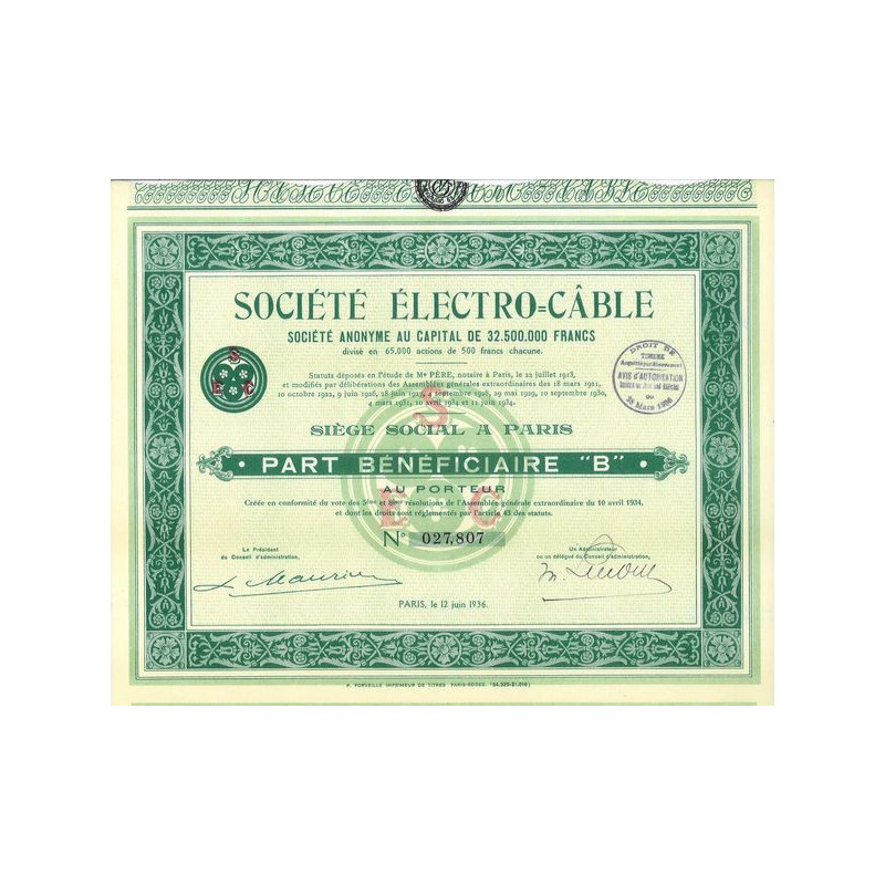 Sté Electro-Câble (PB "B")