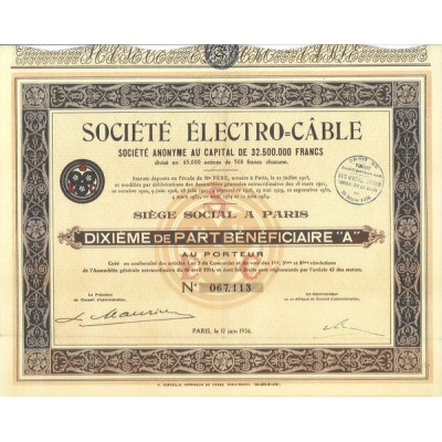 Sté Electro-Câble (10 ème de PB "A")