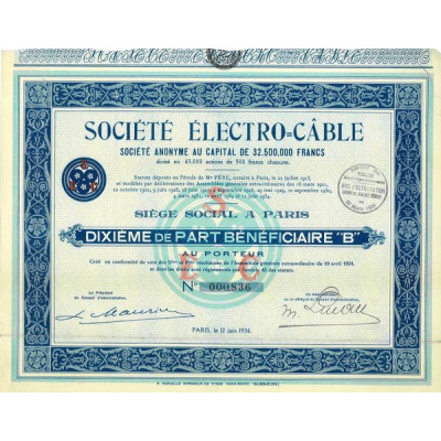 Sté Electro-Câble (10 ème de PB "B")