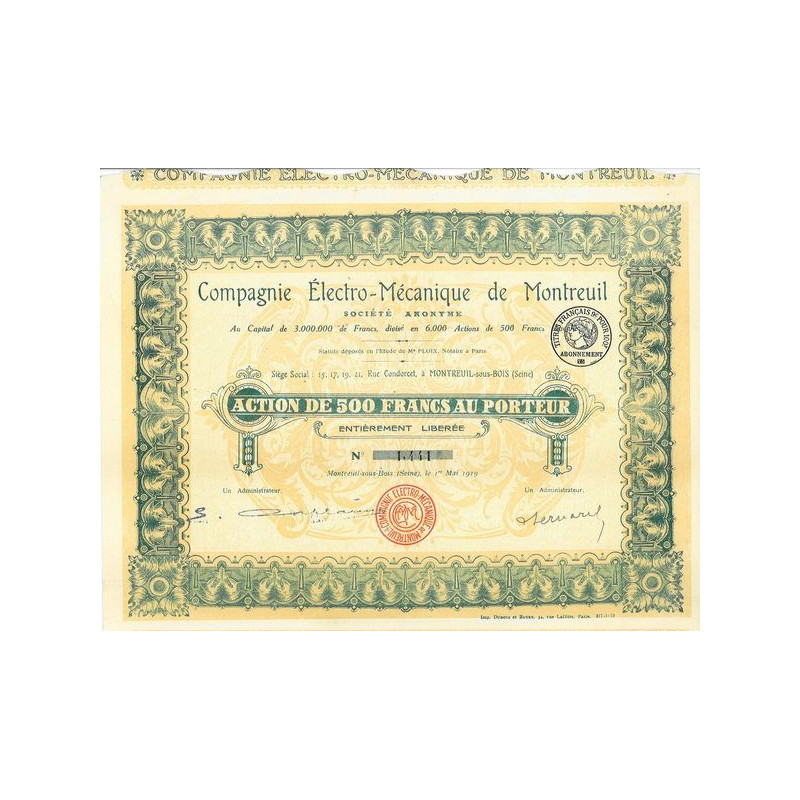 Cie Electro-Mécanique de Montreuil