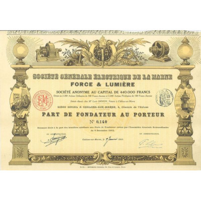 Sté Gale Electrique de la Marne Force & Lumière