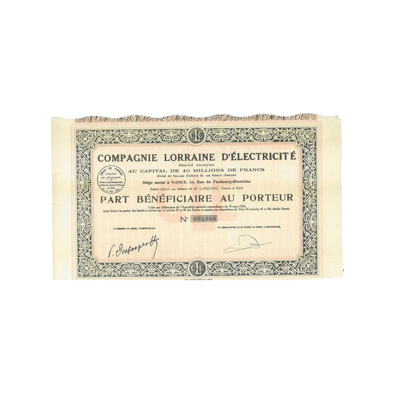 Cie Lorraine d'Electricité