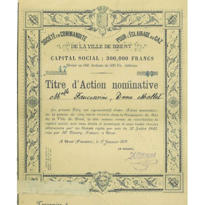 Sté en Commandite pour l'Eclairage au Gaz de la Ville de Brest