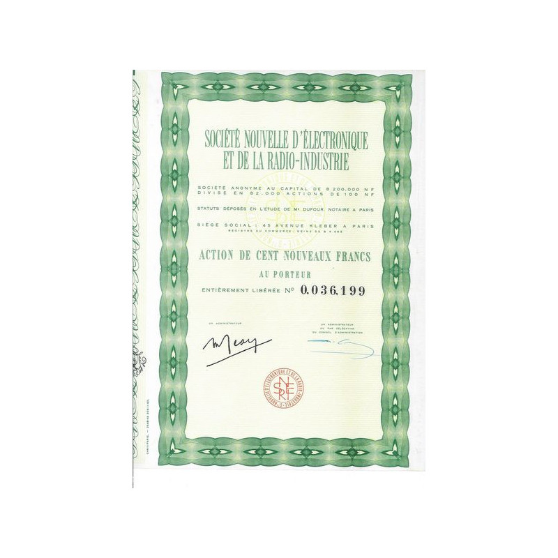 Sté Nouvelle d'Electronique et de Radio-Industrie