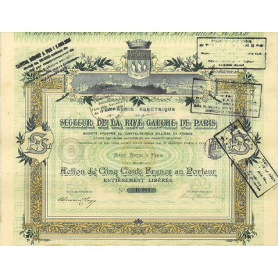 Cie Electrique du Secteur de la Rive Gauche de Paris (Act)