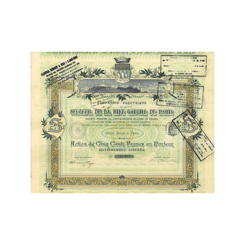 Cie Electrique du Secteur de la Rive Gauche de Paris (Act)