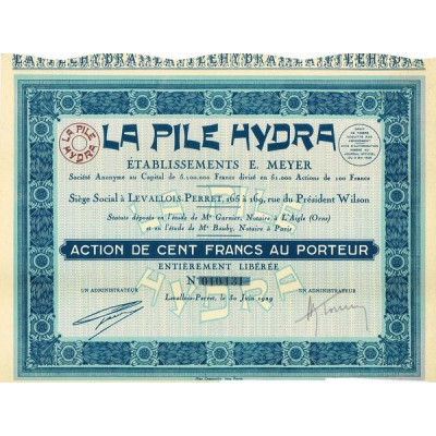 La Pile Hydra - Ets E. Meyer