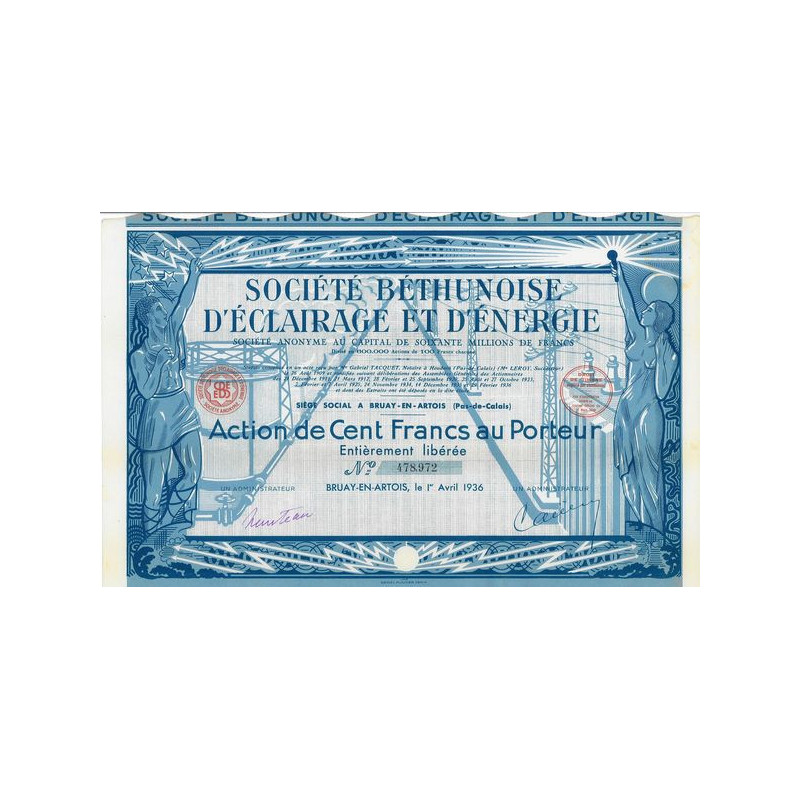 Sté Béthunoise d'Eclairage et d'Energie (Act 100 F)
