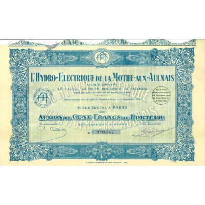 L'Hydro-Electrique de la Mothe-aux-Aulnais