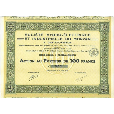 Sté Hydro-Electrique et Industrielle du Morvan à Château-Chinon