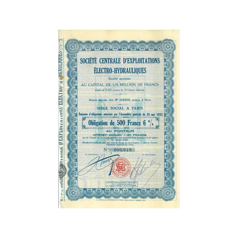 Sté Centrale d'Exploitations Electro-Hydrauliques